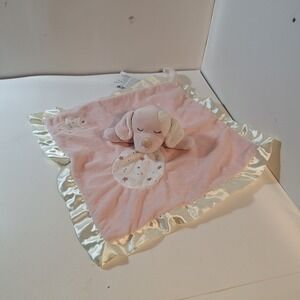 Douglas The Cuddle Toy Pink Plush Dog Satin Star Security Blanket Lovey